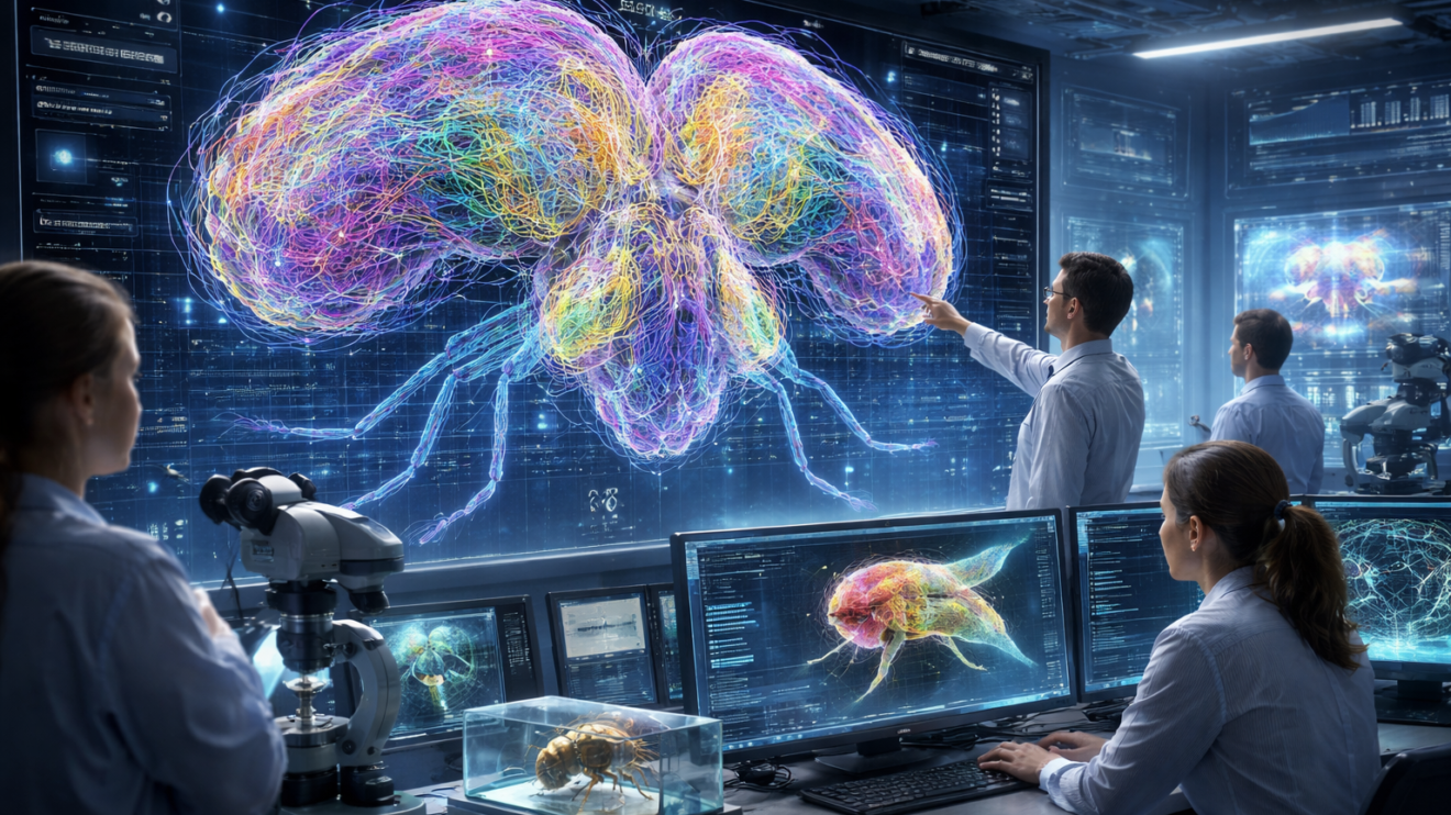 Científicos logran mapear y simular el cerebro completo de una mosca de la fruta en un modelo digital